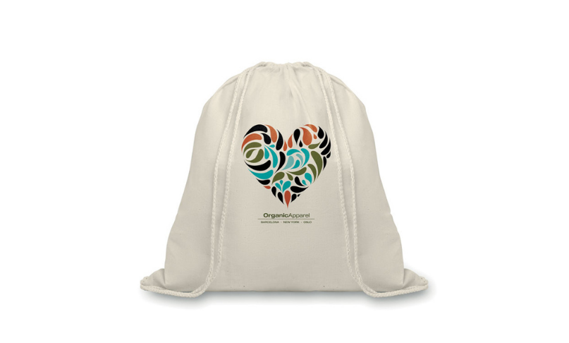 Drawstring personalizzabile con logo in cotone organico