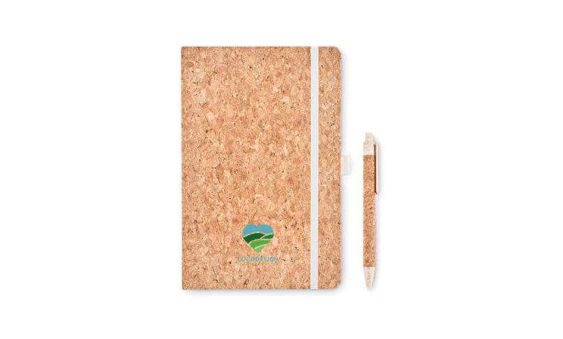 Agenda con penna in sughero personalizzabili con logo